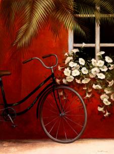 欧式漂亮的色彩自行车装饰画素材下载 A