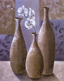 欧式陶罐装饰画素材: 陶罐花瓶里的蝴蝶兰 A