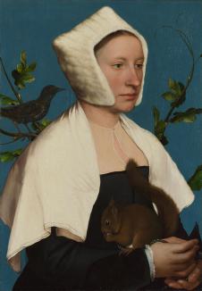 小汉斯·荷尔拜因作品: 淑女和松鼠及欧椋鸟 A Lady wi