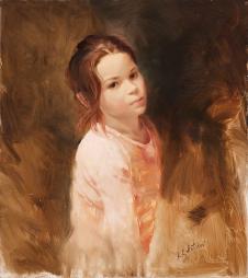 阿列克谢安东诺夫油画作品:高清小女孩肖像油画