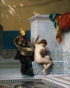 杰罗姆作品: 摩尔人的洗浴油画高清下载