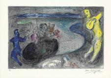 夏加尔油画作品: 打鱼的人 高清图片素材下载