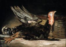 戈雅作品:  一个死了的火鸡油画欣赏 - A Dead Turkey