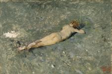 马里亚诺·福图尼作品: 波西奇海滩上的裸体 Nude on the Beach at Portici