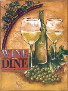 两联水果静物画: 葡萄酒和葡萄 D