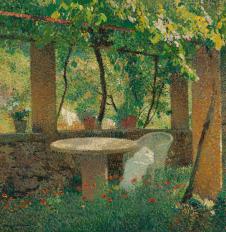 亨利马丁油画:花园美景点彩画欣赏