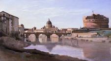 柯罗油画作品: 罗马圣天使堡