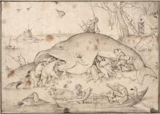 勃鲁盖尔作品: 大鱼吃小鱼铜版画欣赏