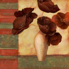 欧式花瓶装饰画高清素材: 深红色罂粟花