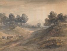 庚斯博罗风景油画作品: 牛和风景油画欣赏