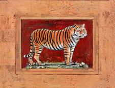 两联动物装饰画素材: 老虎