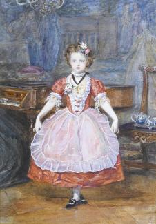 米莱斯作品:穿裙子的小女孩油画欣赏, 小公主