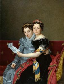 雅克路易大卫作品: 两位女士肖像油画