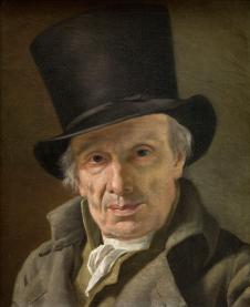 雅克路易大卫作品: 戴帽子的老年男人肖像油画