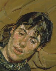  英国画家弗洛伊德油画人物作品  躺着的女人头像