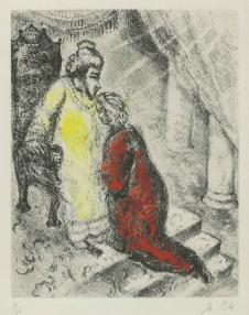 夏加尔油画作品  国王与王后 高清图片素材下载