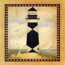 欧式四联客厅装饰画素材: 海边的灯塔装饰画 A