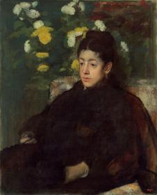 德加肖像油画作品: 坐着的女人