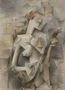 毕加索的画：少女和曼陀铃