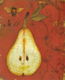 裂纹底的梨子油画欣赏