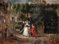 鲁本斯油画作品: 庭园中的鲁本斯与海伦娜