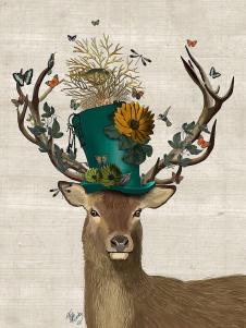 北欧麋鹿装饰画素材下载: 漂亮的麋鹿角 A