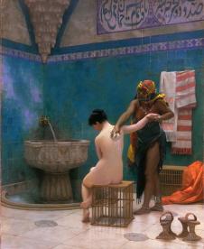 杰罗姆作品:浴室里的土耳其妇女