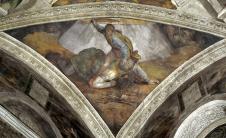 davld and goliath rome vatican the vault of the sistine chapel