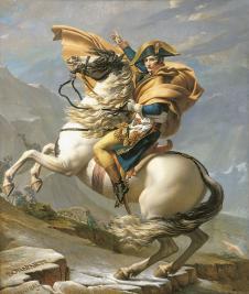 雅克路易大卫作品: 拿破仑骑马油画素材高清下载