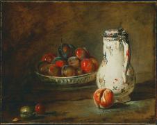 夏尔丹油画静物: 桃子油画欣赏