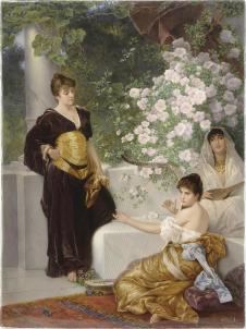 阿尔玛·达德玛作品: 花下三个贵妇油画欣赏