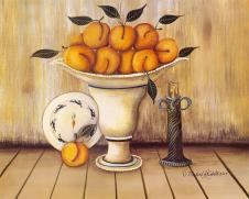 欧式乡村水果花盆装饰画系列: 花盆里的柠檬装饰画