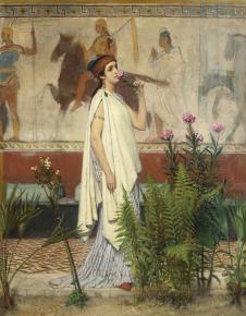 阿尔玛·达德玛作品: 希腊女人路闻花香 古典美女油画