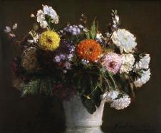 拉图尔作品: 鲜花和翠菊