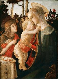 波提切利作品:圣母子与小施洗者圣约翰 - the madonna and child with the infant saint john the baptist