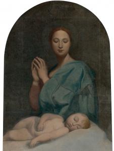 安格尔作品: 婴儿与圣母油画欣赏