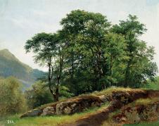 希施金高清风景油画作品  瑞士的山毛榉 大图下载