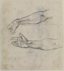 米开朗基罗素描作品: 手臂习作