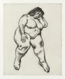 画家弗洛伊德素描高清作品  裸体胖女人