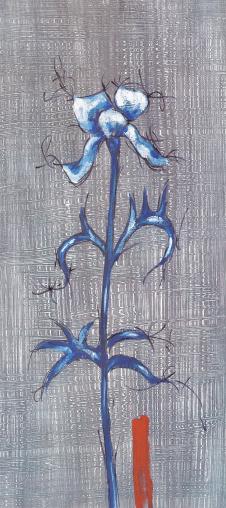 四联简单肌理底的花卉创意设计装饰画 B