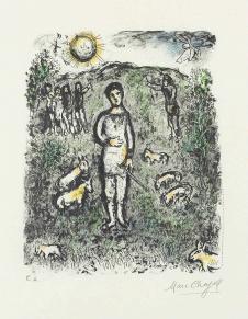 夏加尔油画作品:  放羊的人  高清图片素材下载
