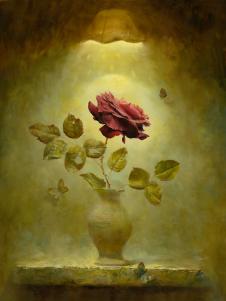 阿列克谢安东诺夫油画作品: 骄傲的玫瑰油画 超写实玫瑰花油画素材 A