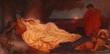 弗雷德里克·莱顿作品: cymon and iphigenia 睡着的少女油画