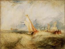 透纳作品: 大海中航行的帆船油画下载