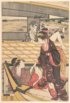 喜多川歌磨作品: 日本浮世绘美人图高清图片