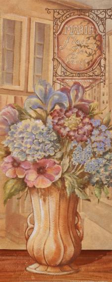 竖幅花卉装饰画素材: 高清欧式窗台花盆装饰画下载 D