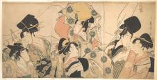喜多川歌磨作品: 浮世绘美人图