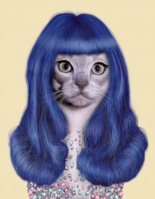 宠物明星脸高清素材下载:Rihanna猫装饰画