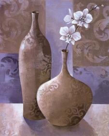 欧式陶罐装饰画素材: 陶罐花瓶里的蝴蝶兰 B