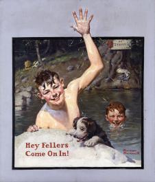 诺曼洛克威尔作品: 游泳的小孩